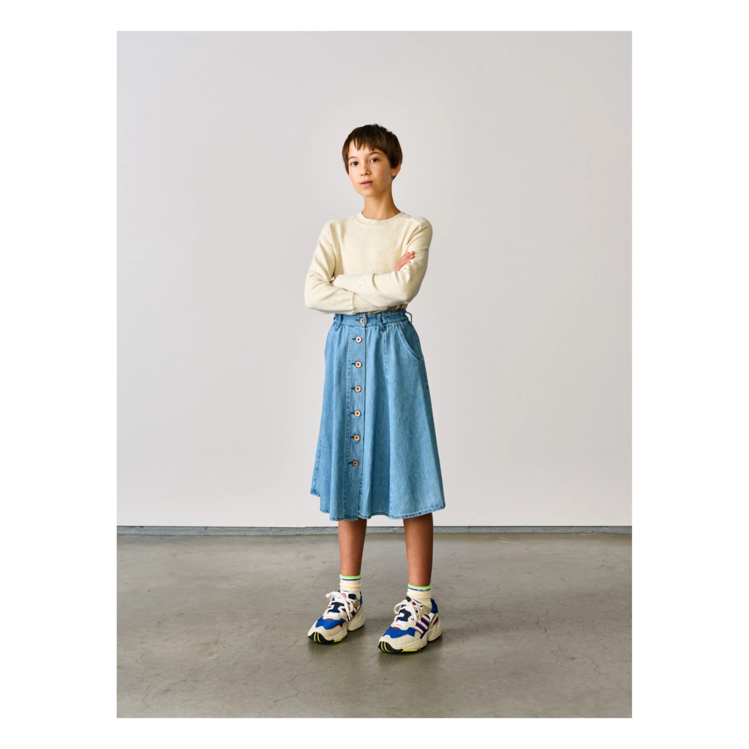 Alicia Skirt Denim blue Bellerose Fashion Teen, Children 2 Alicia Skirt Denim blue Bellerose Fashion Teen, Children - Image 2