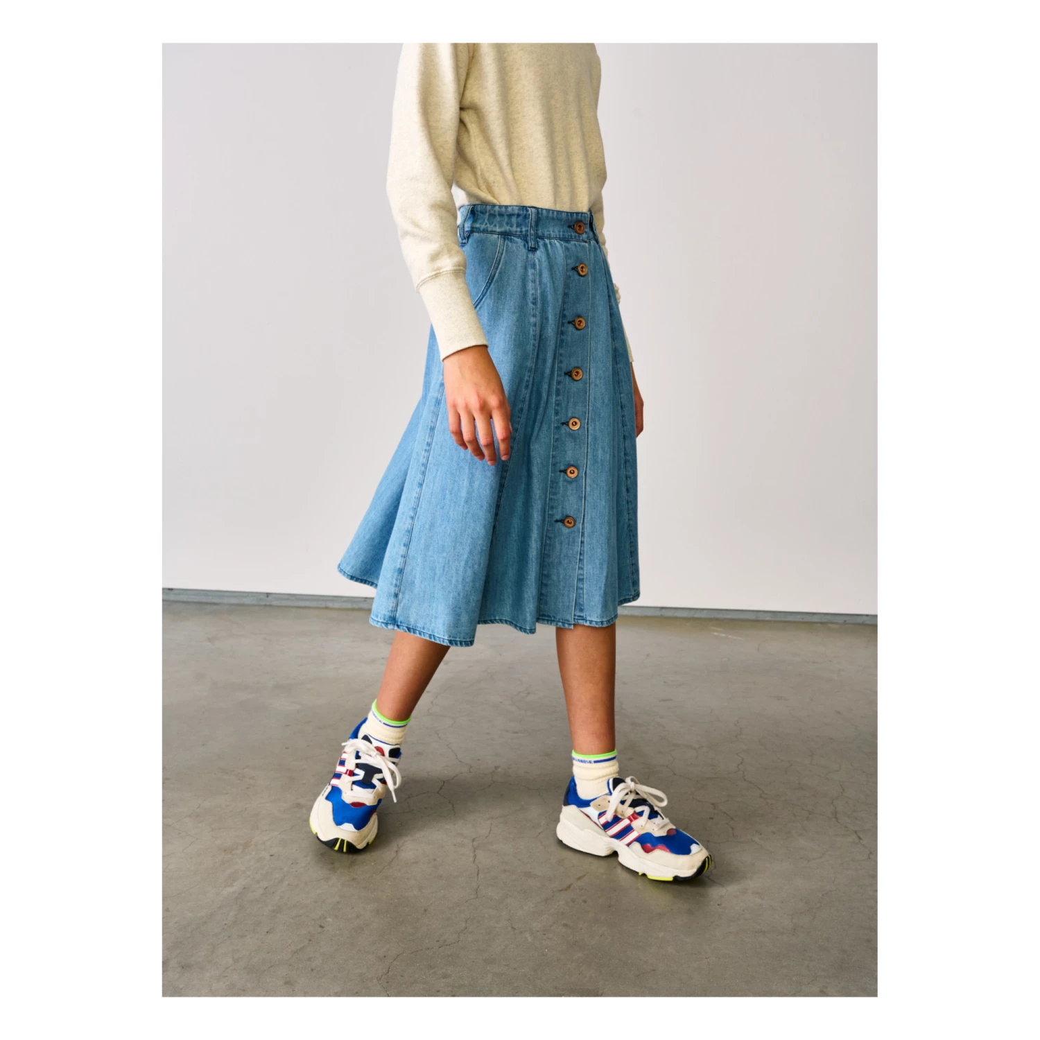 Alicia Skirt Denim blue Bellerose Fashion Teen, Children 3 Alicia Skirt Denim blue Bellerose Fashion Teen, Children - Image 3