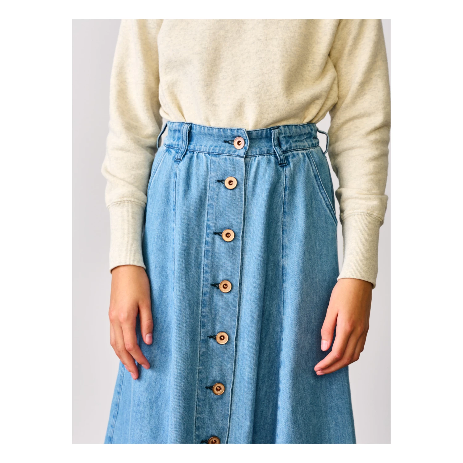 Alicia Skirt Denim blue Bellerose Fashion Teen, Children 4 Alicia Skirt Denim blue Bellerose Fashion Teen, Children - Image 4