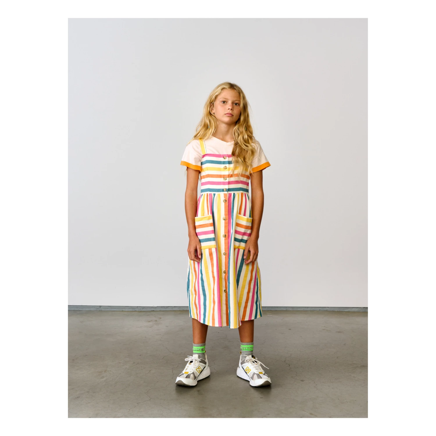Axelle Striped Dress Yellow Bellerose Fashion Teen, Children 4 Axelle Striped Dress Yellow Bellerose Fashion Teen, Children - Image 4