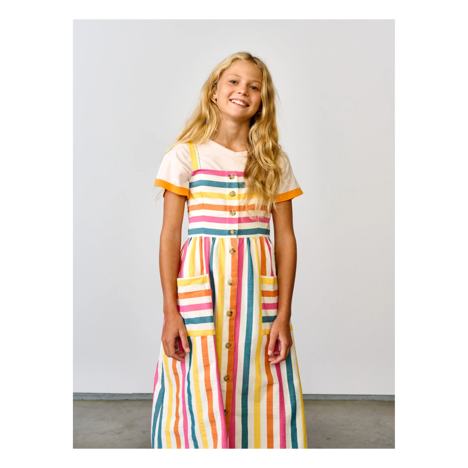 Axelle Striped Dress Yellow Bellerose Fashion Teen, Children 5 Axelle Striped Dress Yellow Bellerose Fashion Teen, Children - Image 5