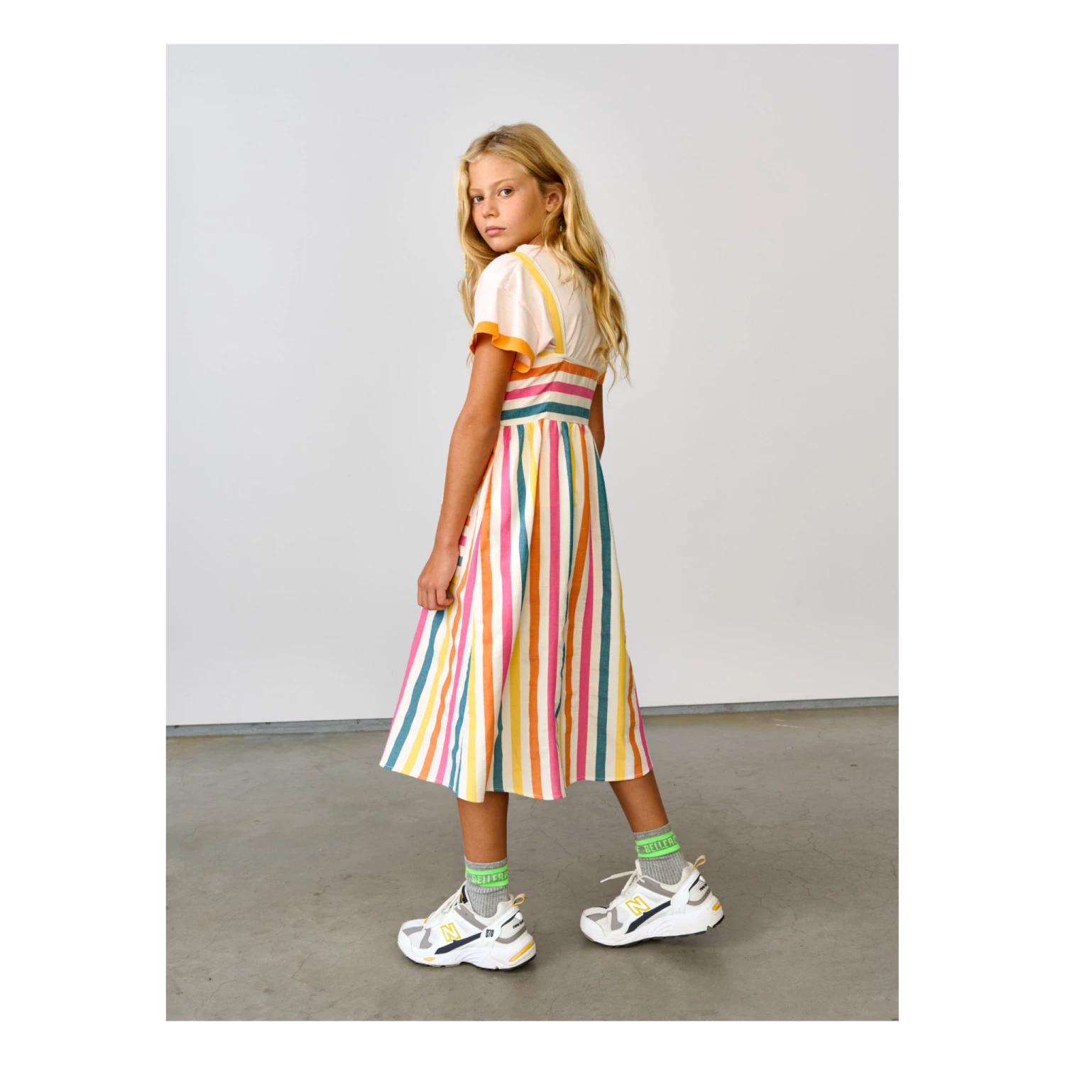 Axelle Striped Dress Yellow Bellerose Fashion Teen, Children 6 Axelle Striped Dress Yellow Bellerose Fashion Teen, Children - Image 6