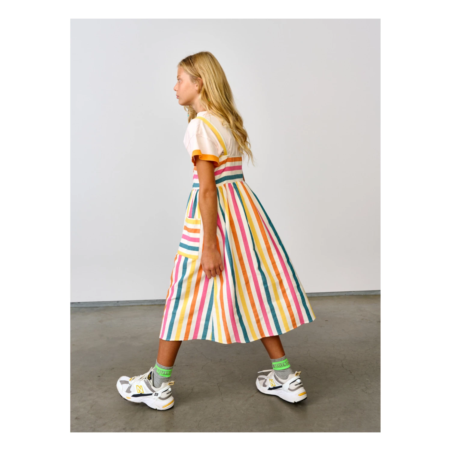 Axelle Striped Dress Yellow Bellerose Fashion Teen, Children 7 Axelle Striped Dress Yellow Bellerose Fashion Teen, Children - Image 7