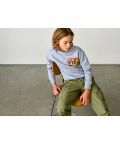 Binch Sun Sweatshirt Grey blue Bellerose Fashion Teen, Children -Bellerose Elegant Shop binch sun sweatshirt grey blue bellerose fashion teen children 3