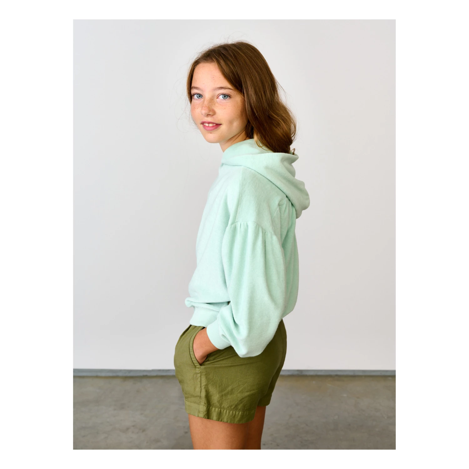 Cania Hoodie Pale blue Bellerose Fashion Teen, Children 2 Cania Hoodie Pale blue Bellerose Fashion Teen, Children - Image 2