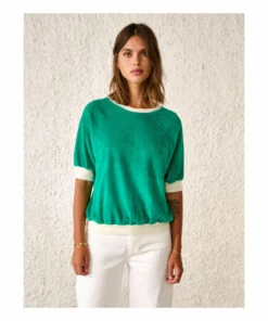 Chila Terry Cloth Sweatshirt - Women’s Collection - Green Bellerose Fashion Adult -Bellerose Elegant Shop chila terry cloth sweatshirt women rsquo s collection green bellerose fashion adult 2
