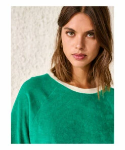 Chila Terry Cloth Sweatshirt - Women’s Collection - Green Bellerose Fashion Adult -Bellerose Elegant Shop chila terry cloth sweatshirt women rsquo s collection green bellerose fashion adult 3