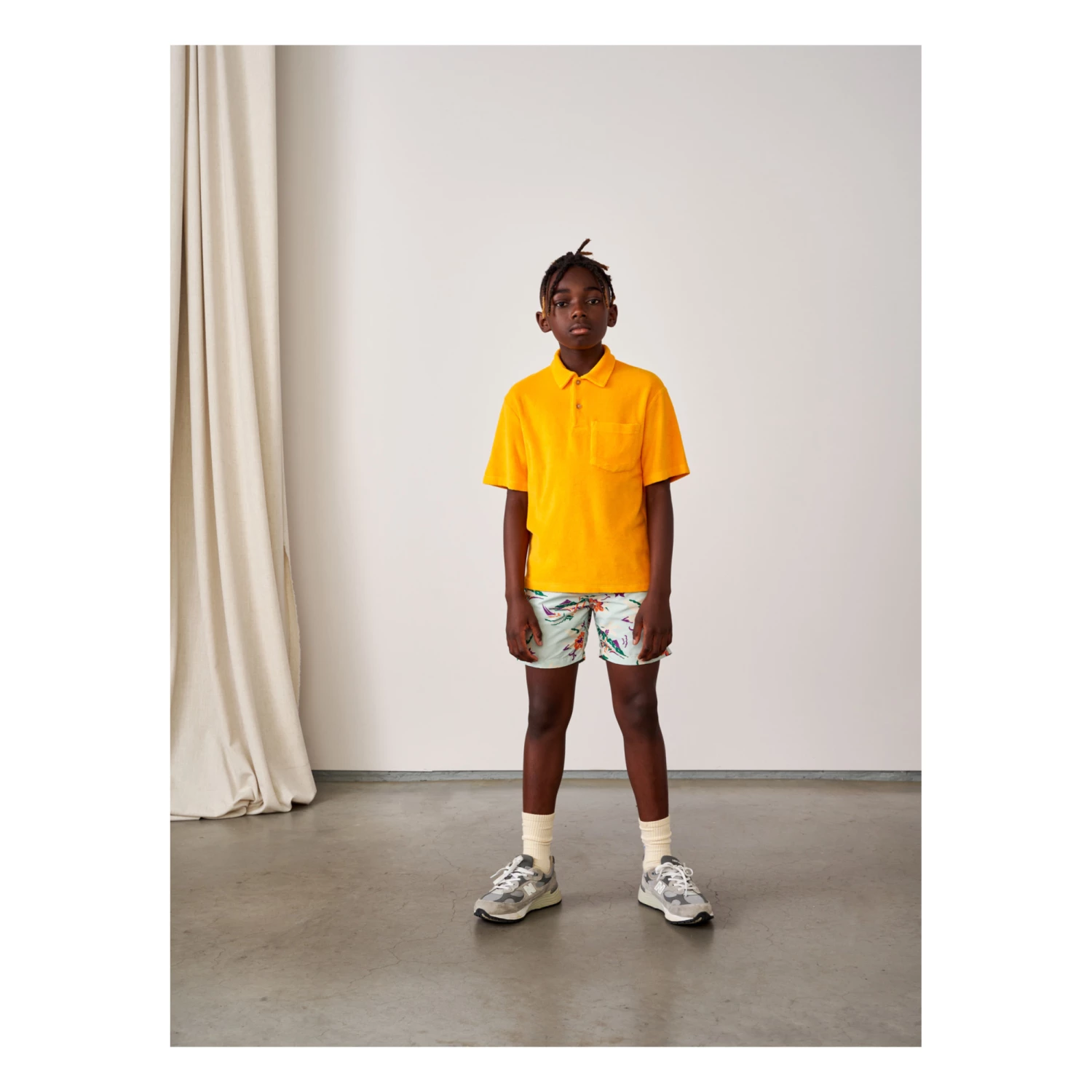 Clim Terry Cloth Polo Shirt Orange Bellerose Fashion Teen, Children 2 Clim Terry Cloth Polo Shirt Orange Bellerose Fashion Teen, Children - Image 2