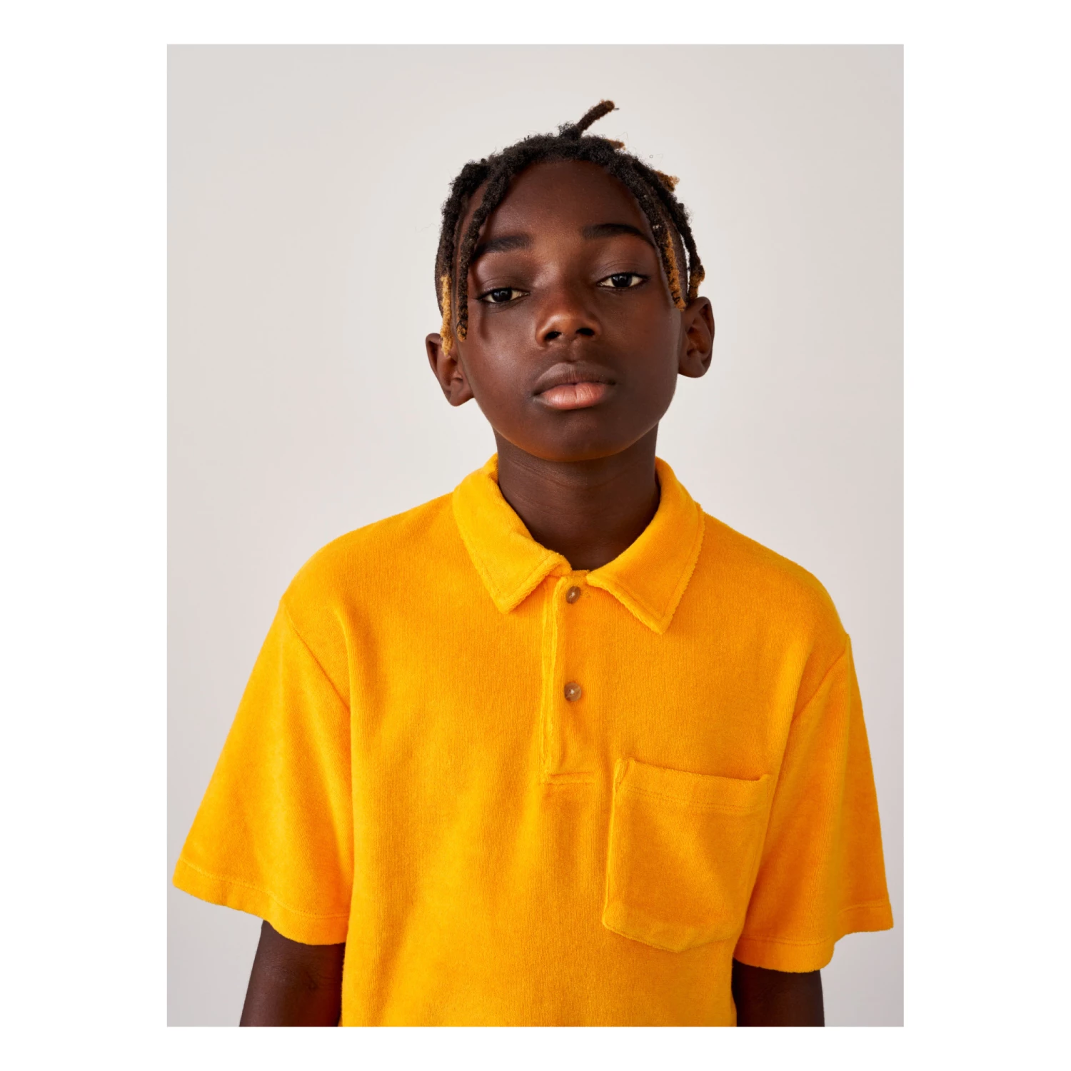Clim Terry Cloth Polo Shirt Orange Bellerose Fashion Teen, Children 4 Clim Terry Cloth Polo Shirt Orange Bellerose Fashion Teen, Children - Image 4