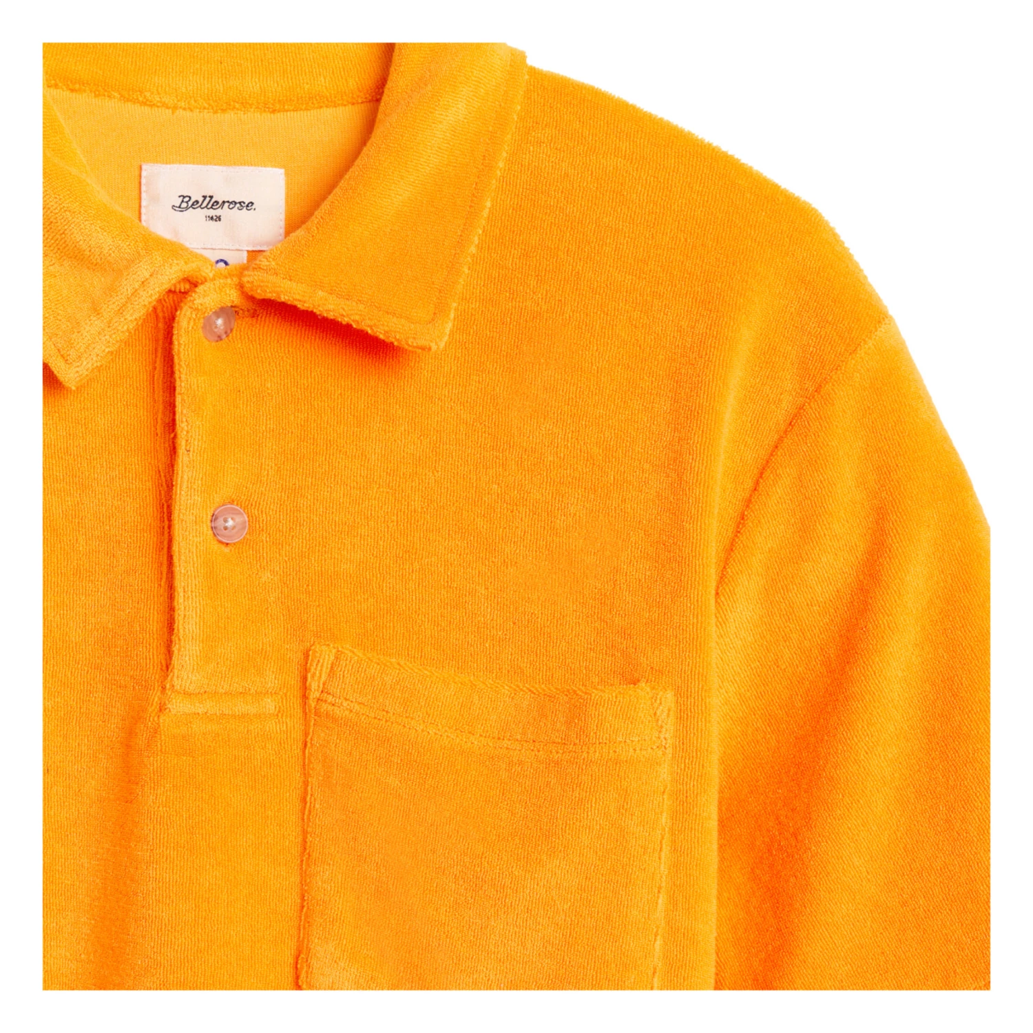 Clim Terry Cloth Polo Shirt Orange Bellerose Fashion Teen, Children 6 Clim Terry Cloth Polo Shirt Orange Bellerose Fashion Teen, Children - Image 6