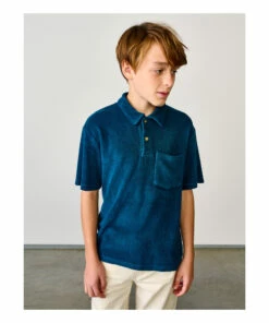 Clim Terry Cloth Polo Shirt Peacock blue Bellerose Fashion Teen, Children 12 Clim Terry Cloth Polo Shirt Peacock blue Bellerose Fashion Teen, Children -Bellerose Elegant Shop clim terry cloth polo shirt peacock blue bellerose fashion teen children 3