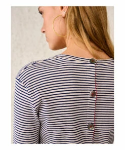 Custa Striped T-shirt - Women’s Collection - Blue Bellerose Fashion Adult -Bellerose Elegant Shop custa striped t shirt women rsquo s collection blue bellerose fashion adult 4