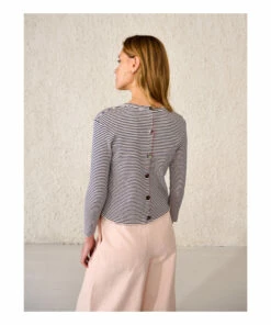 Custa Striped T-shirt - Women’s Collection - Blue Bellerose Fashion Adult -Bellerose Elegant Shop custa striped t shirt women rsquo s collection blue bellerose fashion adult 5