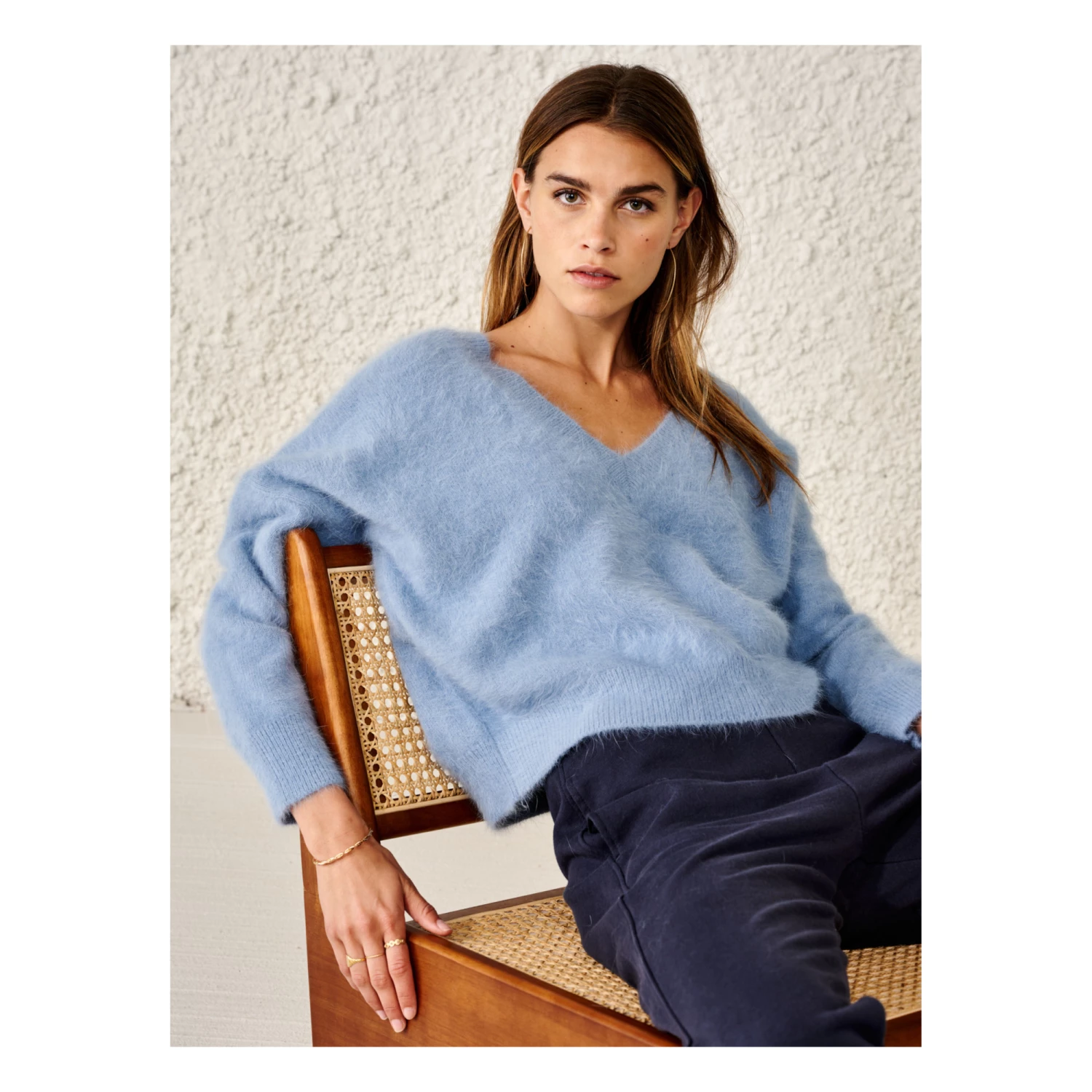 Datev Angora Jumper - Women’s Collection - Blue Bellerose Fashion Adult 2 Datev Angora Jumper - Women’s Collection - Blue Bellerose Fashion Adult - Image 2