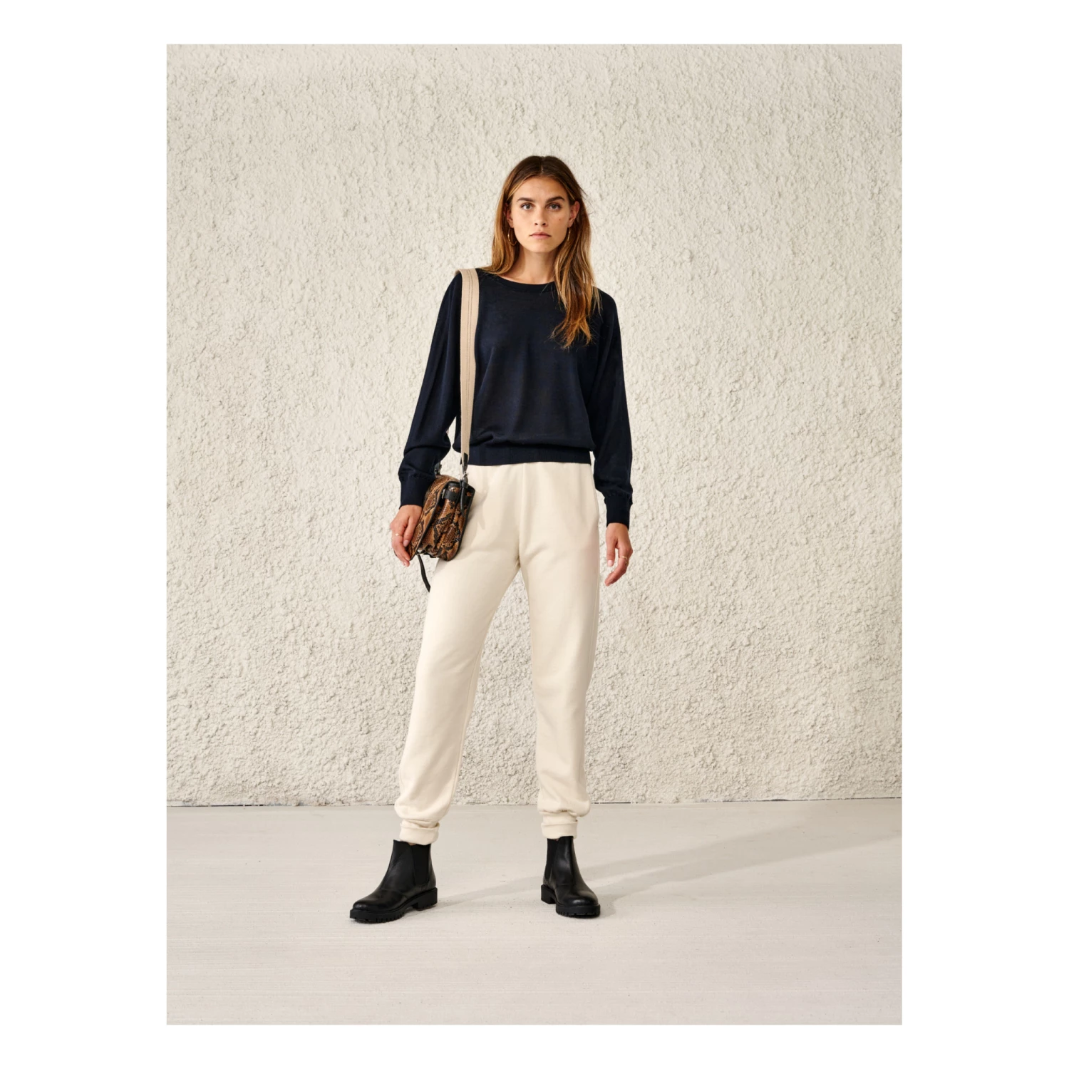 Delen Merino Wool Jumper - Women’s Collection - Navy blue Bellerose Fashion Adult 1 Delen Merino Wool Jumper - Women’s Collection - Navy blue Bellerose Fashion Adult