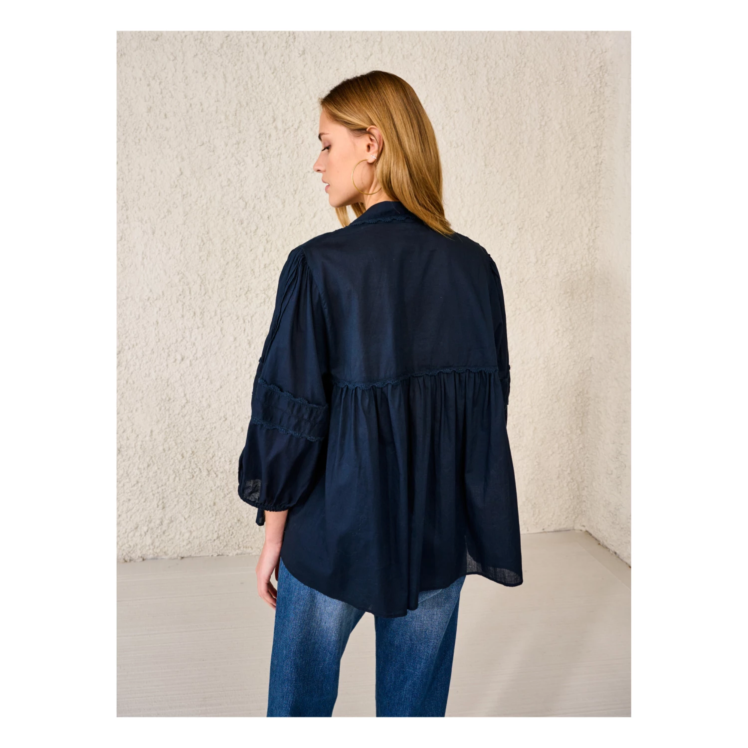 Doushka Blouse - Women’s Collection - Navy blue Bellerose Fashion Adult 6 Doushka Blouse - Women’s Collection - Navy blue Bellerose Fashion Adult - Image 6