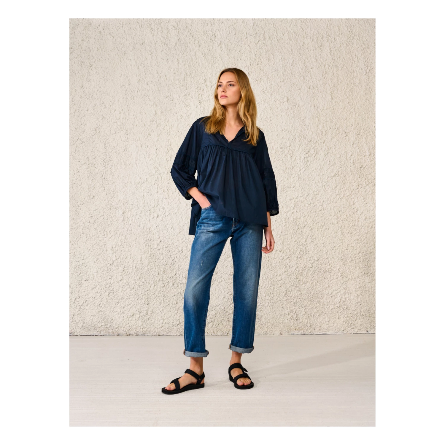 Doushka Blouse - Women’s Collection - Navy blue Bellerose Fashion Adult 1 Doushka Blouse - Women’s Collection - Navy blue Bellerose Fashion Adult