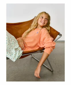 Fade Sweatshirt Orange Bellerose Fashion Teen, Children 12 Fade Sweatshirt Orange Bellerose Fashion Teen, Children -Bellerose Elegant Shop fade sweatshirt orange bellerose fashion teen children 3