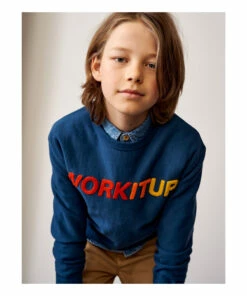 Fago Sweatshirt Peacock blue Bellerose Fashion Teen, Children -Bellerose Elegant Shop fago sweatshirt peacock blue bellerose fashion teen children 2