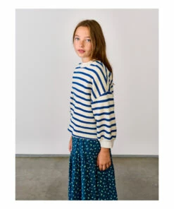 Fash Striped Sweatshirt Navy blue Bellerose Fashion Teen, Children -Bellerose Elegant Shop fash striped sweatshirt navy blue bellerose fashion teen children 3