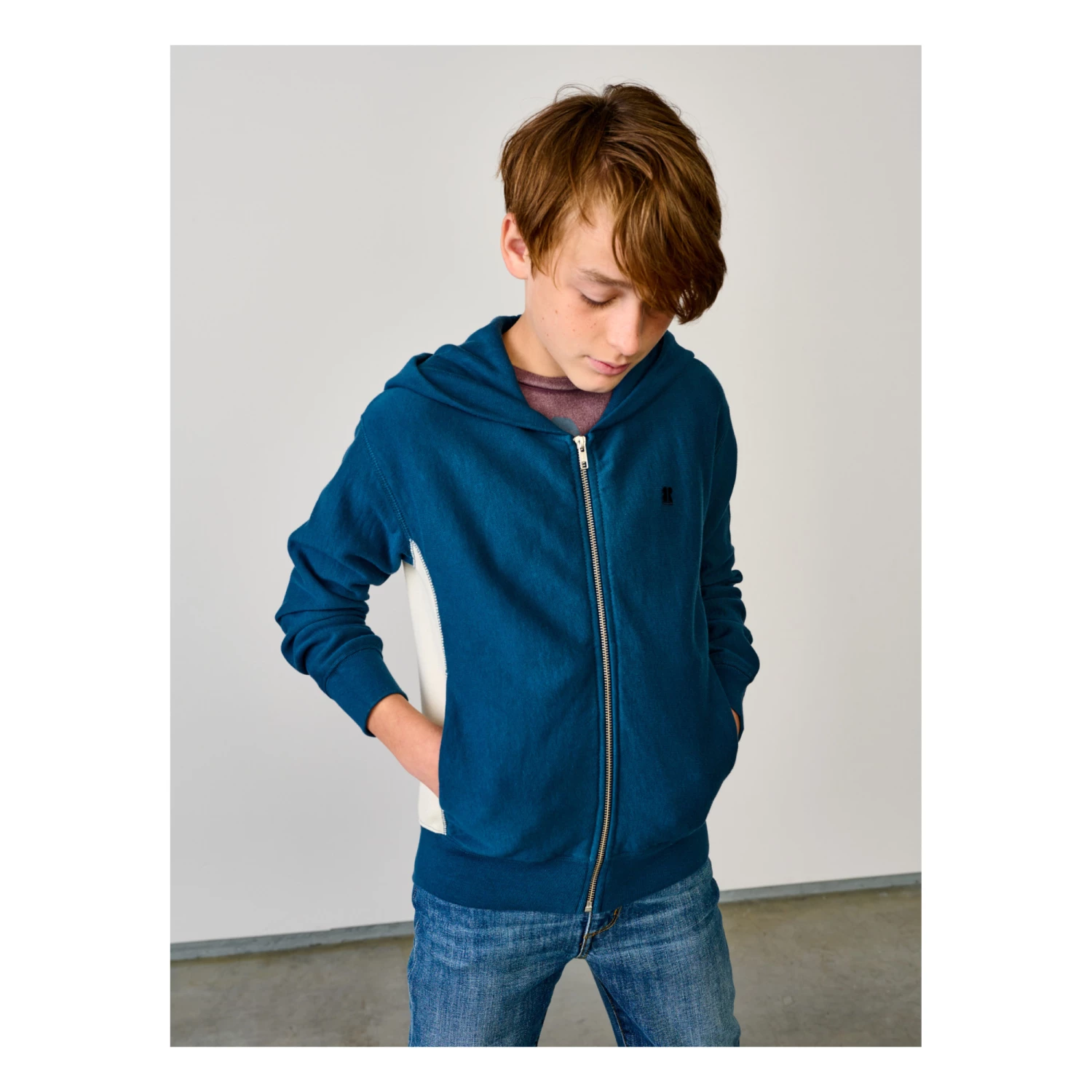 Faz Zip-Up Hoodie Peacock blue Bellerose Fashion Teen, Children 4 Faz Zip-Up Hoodie Peacock blue Bellerose Fashion Teen, Children - Image 4