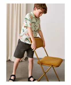 Fluk Organic Cotton Shorts Dark grey Bellerose Fashion Teen, Children -Bellerose Elegant Shop fluk organic cotton shorts dark grey bellerose fashion teen children 4