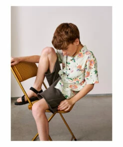 Fluk Organic Cotton Shorts Dark grey Bellerose Fashion Teen, Children -Bellerose Elegant Shop fluk organic cotton shorts dark grey bellerose fashion teen children 5