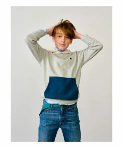 Food Pocket Hoodie Grey Bellerose Fashion Teen, Children -Bellerose Elegant Shop food pocket hoodie grey bellerose fashion teen children 2