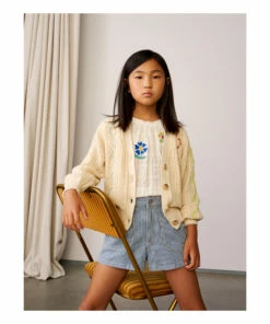 Gehfa Cardigan Ecru Bellerose Fashion Teen, Children -Bellerose Elegant Shop gehfa cardigan ecru bellerose fashion teen children 2