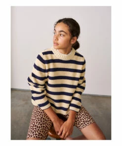 Gelza Striped Jumper Navy blue Bellerose Fashion Teen, Children -Bellerose Elegant Shop gelza striped jumper navy blue bellerose fashion teen children 2