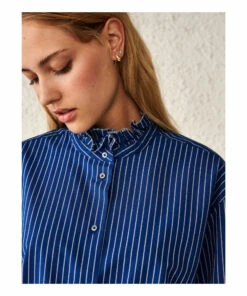 Greta Striped Shirt - Women’s Collection - Blue Bellerose Fashion Adult -Bellerose Elegant Shop greta striped shirt women rsquo s collection blue bellerose fashion adult 3