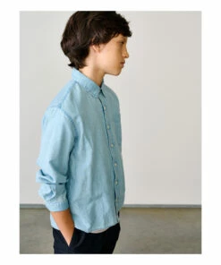 Gulian Collared Shirt Light Blue Bellerose Fashion Teen, Children -Bellerose Elegant Shop gulian collared shirt light blue bellerose fashion teen children 4