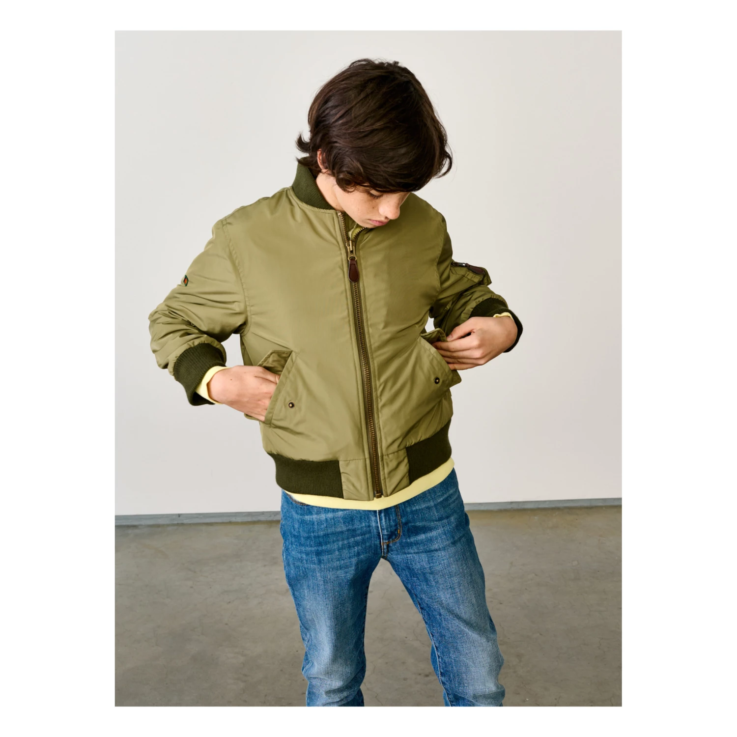Hanyh Bomber Jacket Khaki Bellerose Fashion Teen, Children 2 Hanyh Bomber Jacket Khaki Bellerose Fashion Teen, Children - Image 2