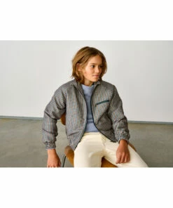 Hedy Zip-Up Jacket Blue Bellerose Fashion Teen, Children -Bellerose Elegant Shop hedy zip up jacket blue bellerose fashion teen children 5