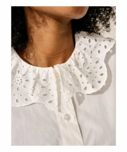 Heli English Embroidery Blouse - Women’s Collection - White Bellerose Fashion Adult -Bellerose Elegant Shop heli english embroidery blouse women rsquo s collection white bellerose fashion adult 2