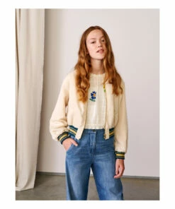 Heron Bomber Jacket White Bellerose Fashion Teen, Children 9 Heron Bomber Jacket White Bellerose Fashion Teen, Children -Bellerose Elegant Shop heron bomber jacket white bellerose fashion teen children 2