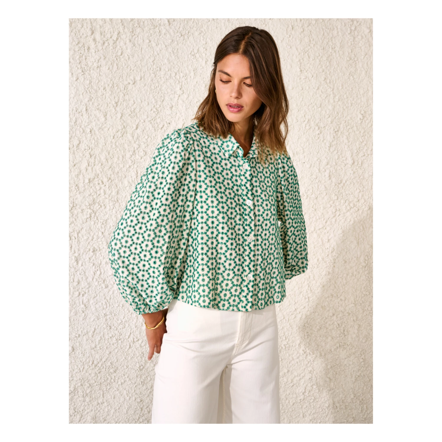Howland Embroidery Blouse - Women’s Collection - Green Bellerose Fashion Adult 6 Howland Embroidery Blouse - Women’s Collection - Green Bellerose Fashion Adult - Image 6