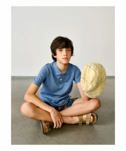 Komi Polo Shirt Grey blue Bellerose Fashion Teen, Children -Bellerose Elegant Shop komi polo shirt grey blue bellerose fashion teen children 3