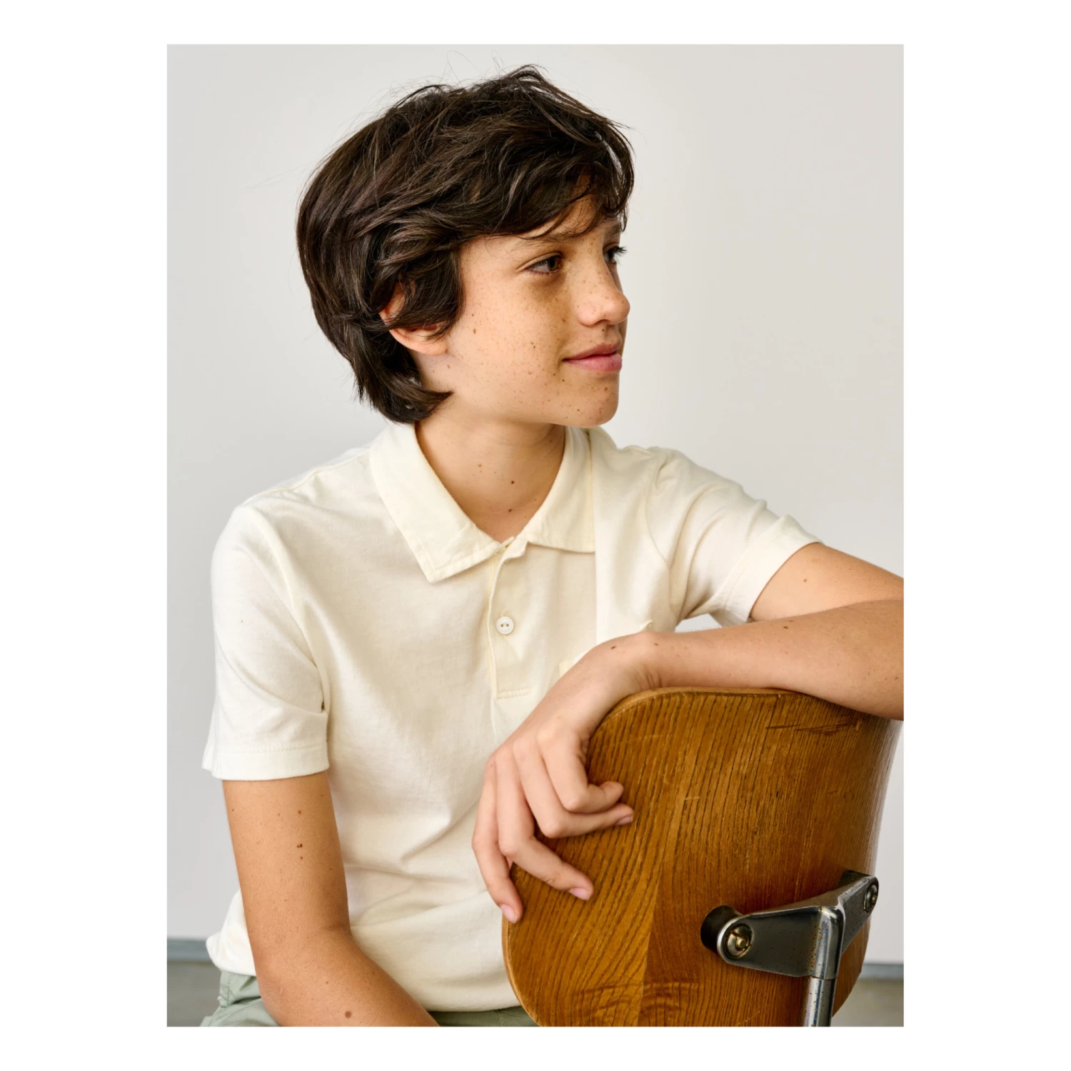 Komi Polo Shirt Off white Bellerose Fashion Teen, Children 3 Komi Polo Shirt Off white Bellerose Fashion Teen, Children - Image 3