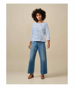 Maow Stripe T-shirt - Women's Collection - Blue Bellerose Fashion Adult -Bellerose Elegant Shop maow stripe t shirt women s collection maow stripe t shirt women s collection blue bellerose fashion adult 2
