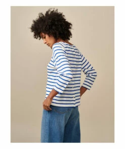 Maow Stripe T-shirt - Women's Collection - Blue Bellerose Fashion Adult -Bellerose Elegant Shop maow stripe t shirt women s collection maow stripe t shirt women s collection blue bellerose fashion adult 4