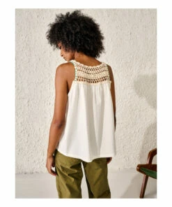 Marles Crochet Top - Women’s Collection - Ecru Bellerose Fashion Adult -Bellerose Elegant Shop marles crochet top women rsquo s collection ecru bellerose fashion adult 4