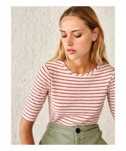 Mias Striped T-shirt - Women’s Collection - Ecru Bellerose Fashion Adult 9 Mias Striped T-shirt - Women’s Collection - Ecru Bellerose Fashion Adult -Bellerose Elegant Shop mias striped t shirt women rsquo s collection ecru bellerose fashion adult 2