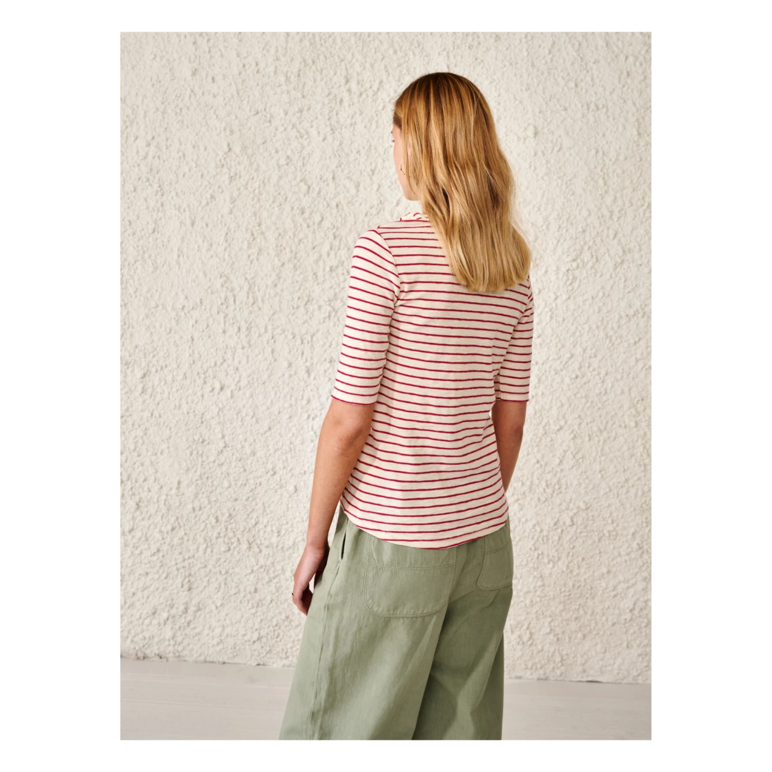 Mias Striped T-shirt - Women’s Collection - Ecru Bellerose Fashion Adult 7 Mias Striped T-shirt - Women’s Collection - Ecru Bellerose Fashion Adult - Image 7