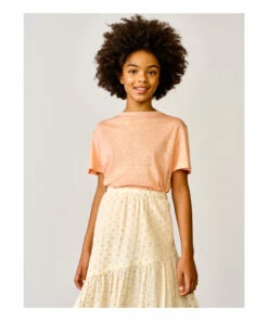 Mio Linen T-shirt Orange Bellerose Fashion Teen, Children -Bellerose Elegant Shop mio linen t shirt orange bellerose fashion teen children 2