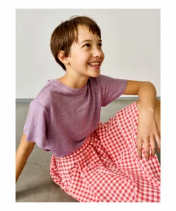 Mio Linen T-shirt Purple Bellerose Fashion Teen, Children -Bellerose Elegant Shop mio linen t shirt purple bellerose fashion teen children 2