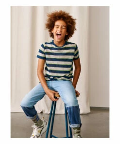 Mogo Striped Linen T-shirt Grey Bellerose Fashion Teen, Children 7 Mogo Striped Linen T-shirt Grey Bellerose Fashion Teen, Children -Bellerose Elegant Shop mogo striped linen t shirt grey bellerose fashion teen children 2