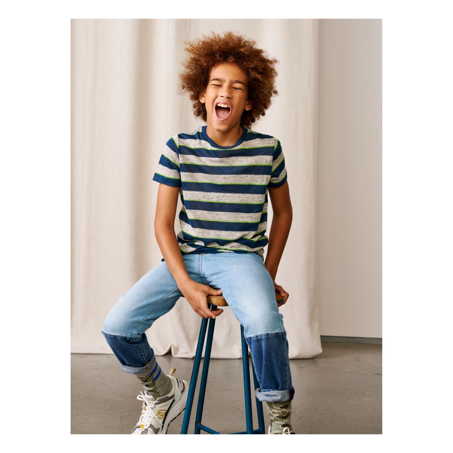 Mogo Striped Linen T-shirt Grey Bellerose Fashion Teen, Children 3 Mogo Striped Linen T-shirt Grey Bellerose Fashion Teen, Children - Image 3