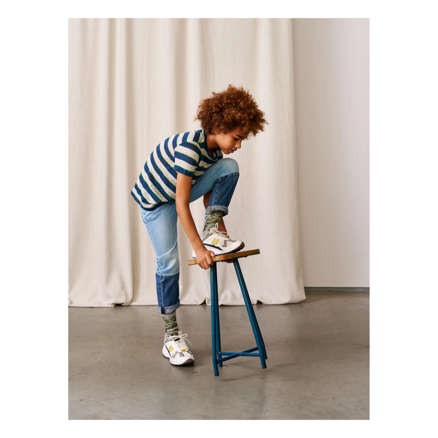 Mogo Striped Linen T-shirt Grey Bellerose Fashion Teen, Children 4 Mogo Striped Linen T-shirt Grey Bellerose Fashion Teen, Children - Image 4