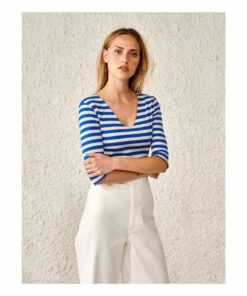 Nibo T-shirt - Women&rsquo;s Collection - Blue Bellerose Fashion Adult -Bellerose Elegant Shop nibo t shirt women rsquo s collection blue bellerose fashion adult 2